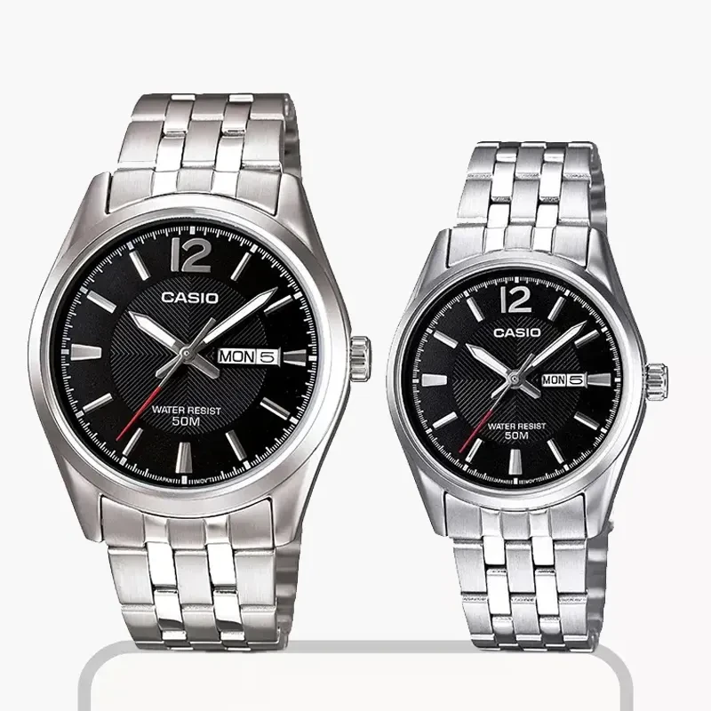 Casio Quartz Black Dial Couple Watch- MTP/LTP-1335D-1A